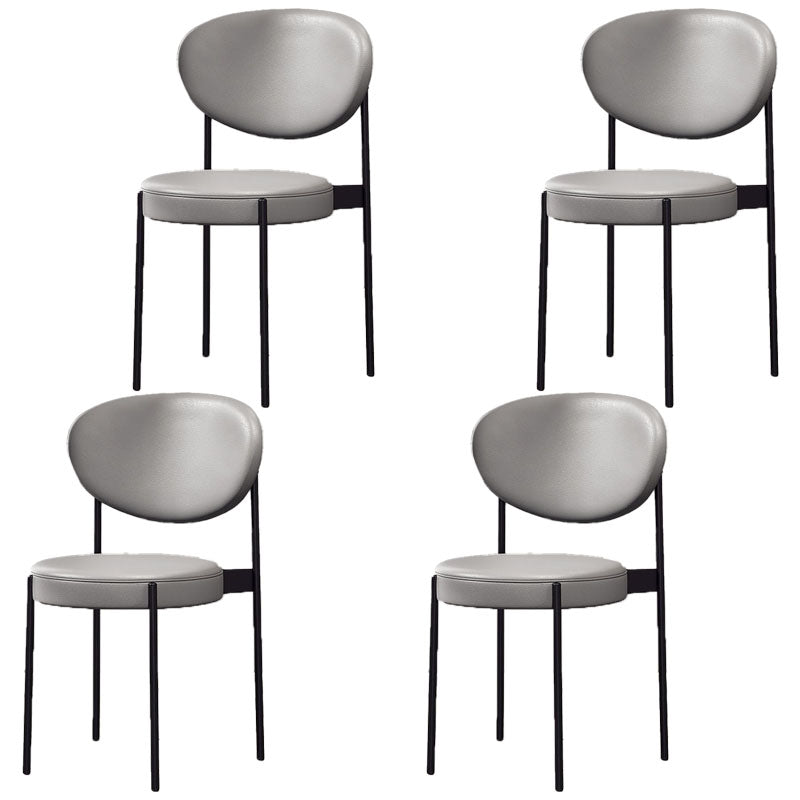 Contemporary Open Back Side Chair Upholstered Dining Chair for Indoor