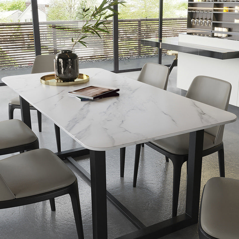 Modern Rectangular Dining Set 1/5/7 Pieces Sintered Stone Dining Table Set