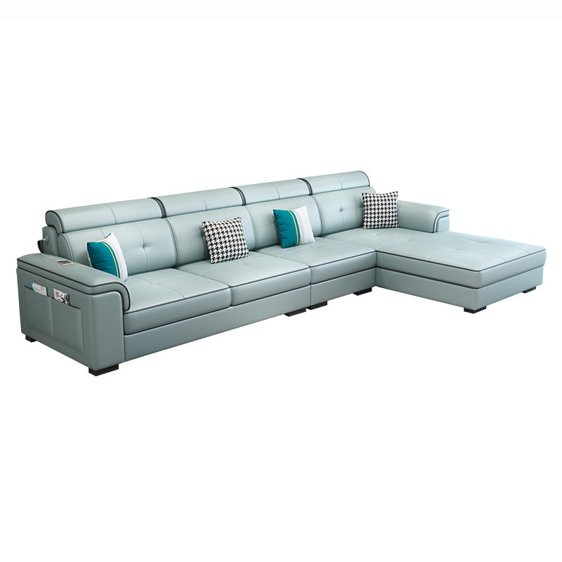 Scandinavian L-Shape Sectional with Pillow Top Arm for Living Room