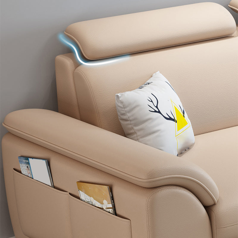 Modern Fabric/Faux Leather Sofa & Chaise with Storage for Living Room