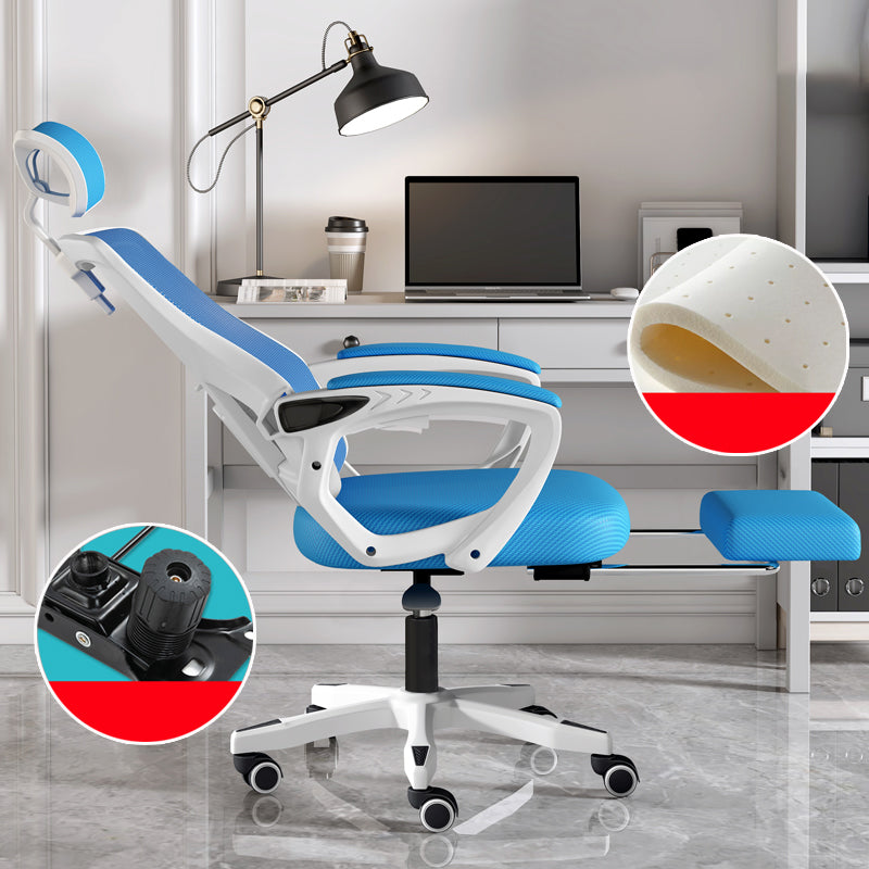 Mesh High Back Office Chair Contemporary Fixed Arms Chair with Headrest