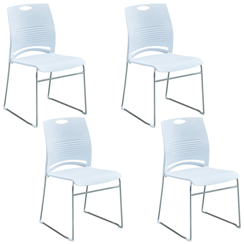 Armless Home Office Chair Modern Mid Back Working Chair with No Wheels