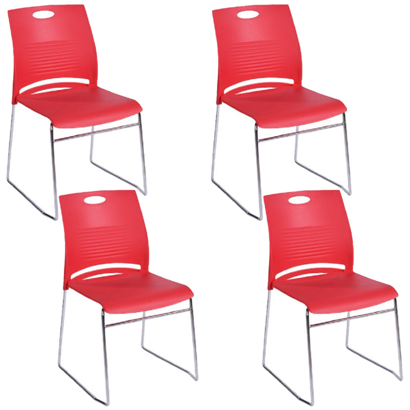 Armless Home Office Chair Modern Mid Back Working Chair with No Wheels