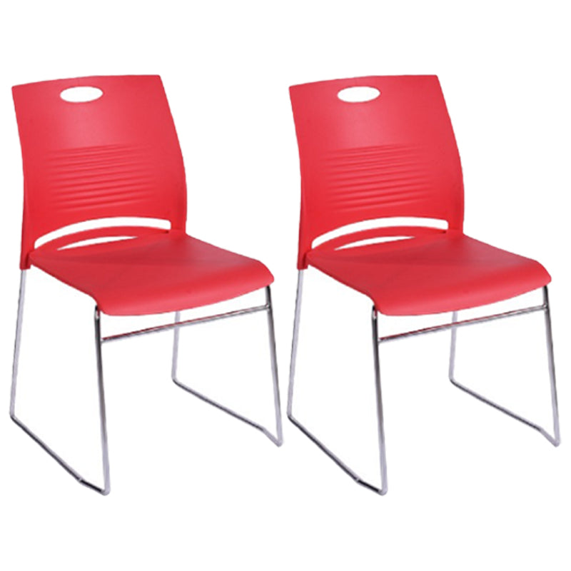 Armless Home Office Chair Modern Mid Back Working Chair with No Wheels