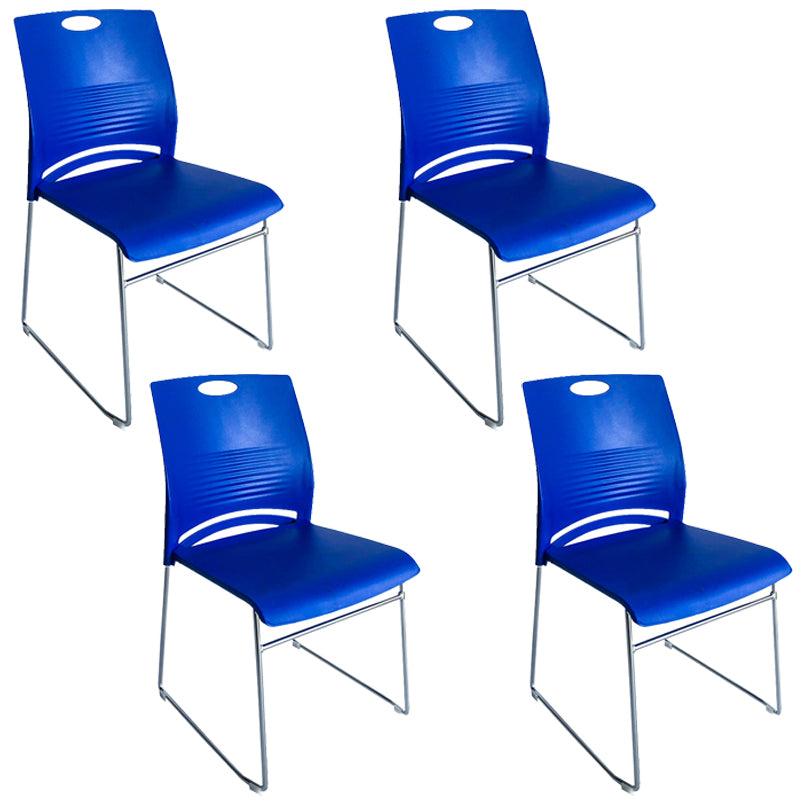 Armless Home Office Chair Modern Mid Back Working Chair with No Wheels