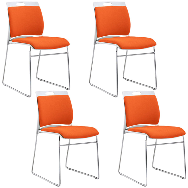 Armless Home Office Chair Modern Mid Back Working Chair with No Wheels