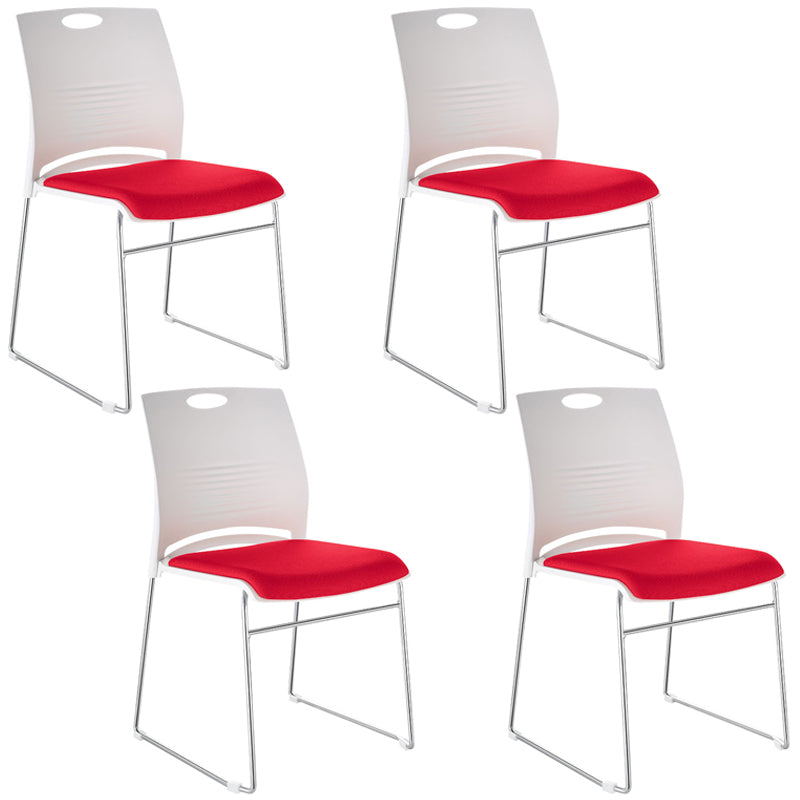 Armless Home Office Chair Modern Mid Back Working Chair with No Wheels