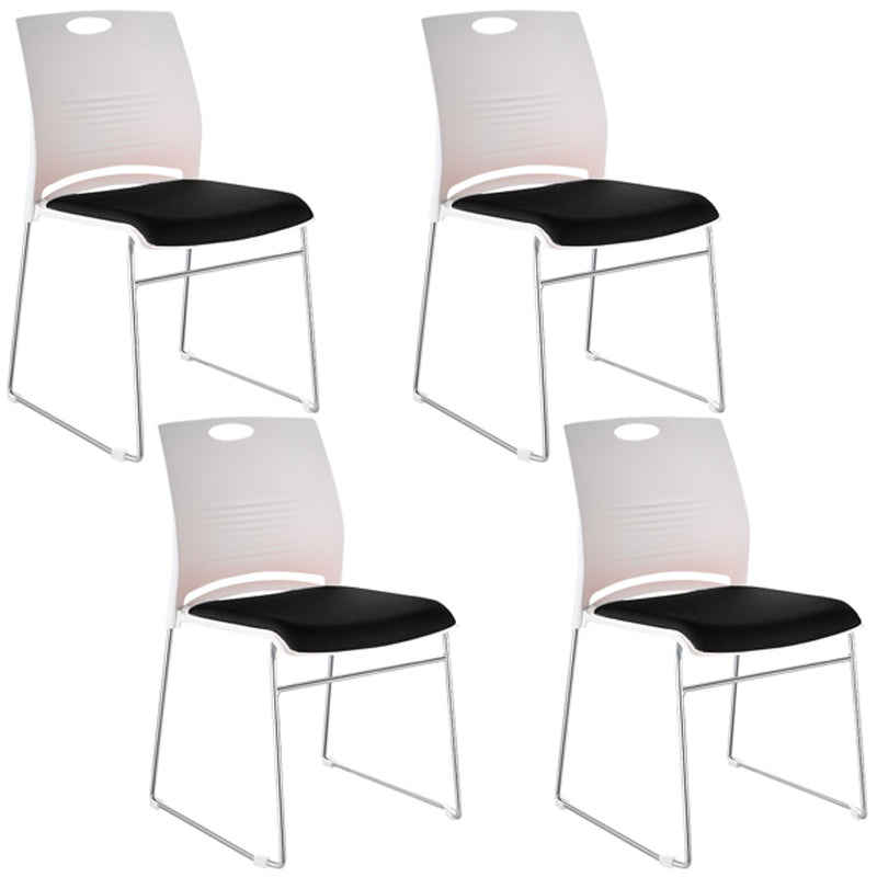 Armless Home Office Chair Modern Mid Back Working Chair with No Wheels