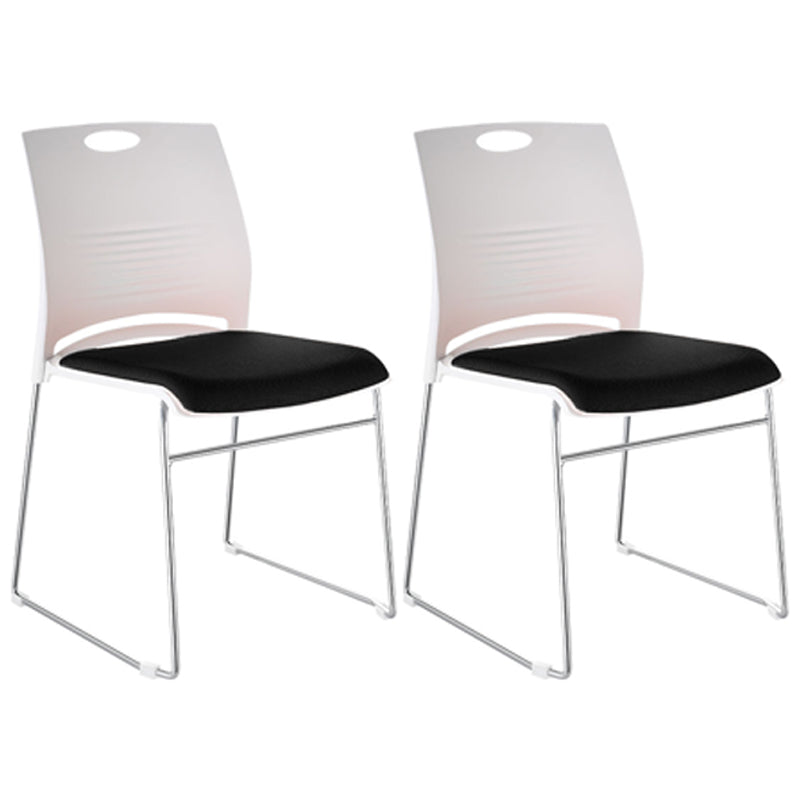 Armless Home Office Chair Modern Mid Back Working Chair with No Wheels