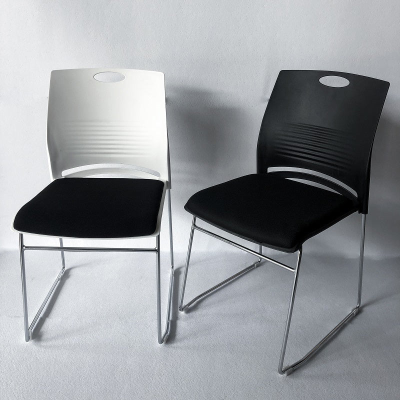 Armless Home Office Chair Modern Mid Back Working Chair with No Wheels