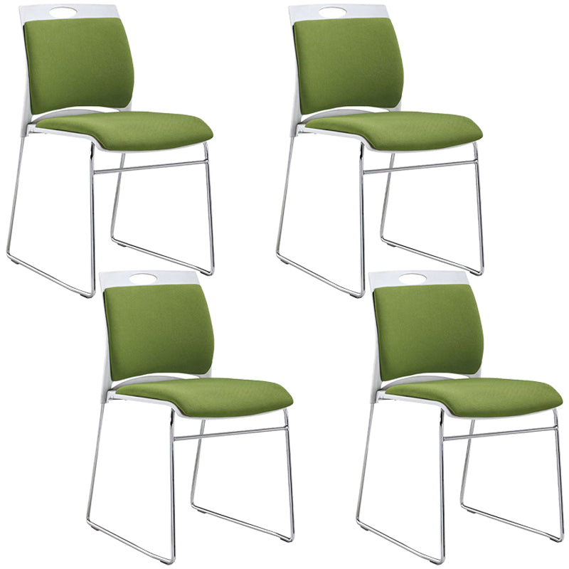 Armless Home Office Chair Modern Mid Back Working Chair with No Wheels