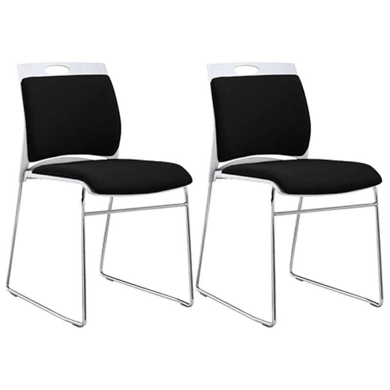 Armless Home Office Chair Modern Mid Back Working Chair with No Wheels