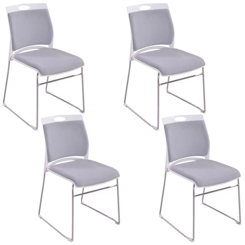 Armless Home Office Chair Modern Mid Back Working Chair with No Wheels