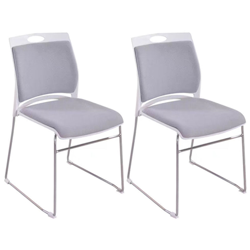 Armless Home Office Chair Modern Mid Back Working Chair with No Wheels