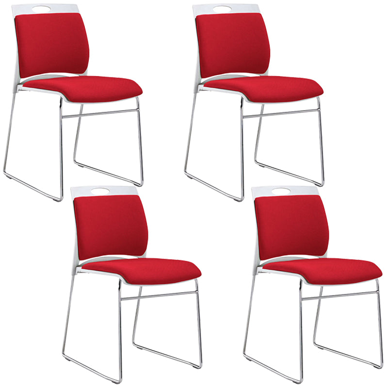 Armless Home Office Chair Modern Mid Back Working Chair with No Wheels