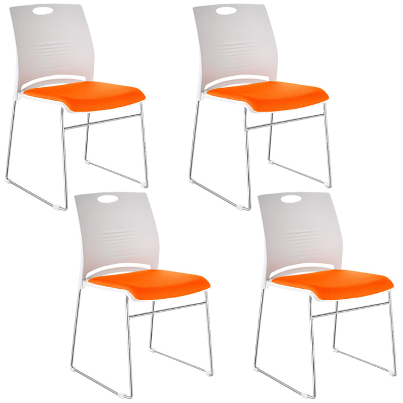 Armless Home Office Chair Modern Mid Back Working Chair with No Wheels