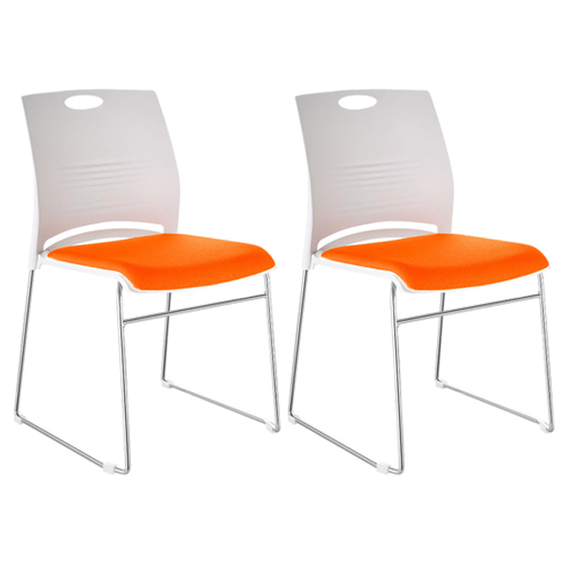 Armless Home Office Chair Modern Mid Back Working Chair with No Wheels