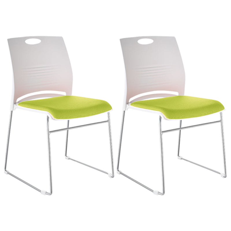 Armless Home Office Chair Modern Mid Back Working Chair with No Wheels