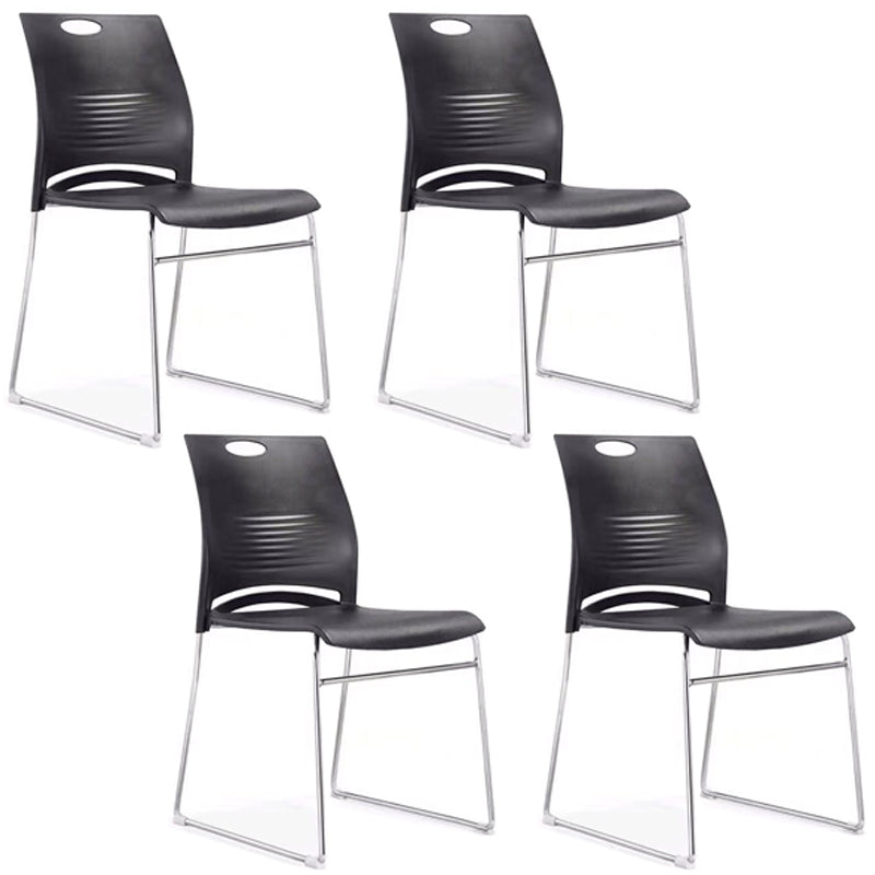 Armless Home Office Chair Modern Mid Back Working Chair with No Wheels