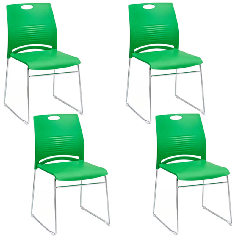 Armless Home Office Chair Modern Mid Back Working Chair with No Wheels