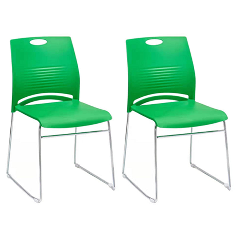 Armless Home Office Chair Modern Mid Back Working Chair with No Wheels