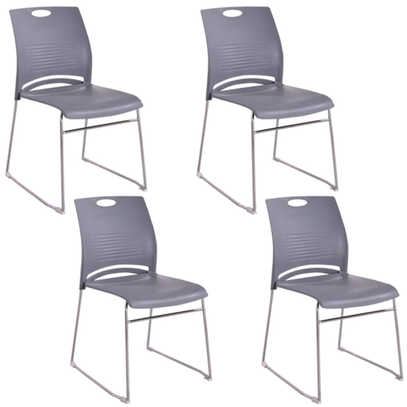 Armless Home Office Chair Modern Mid Back Working Chair with No Wheels