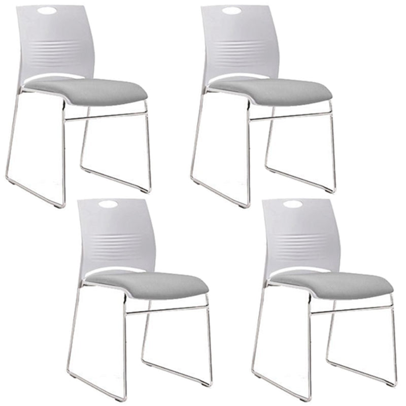 Armless Home Office Chair Modern Mid Back Working Chair with No Wheels