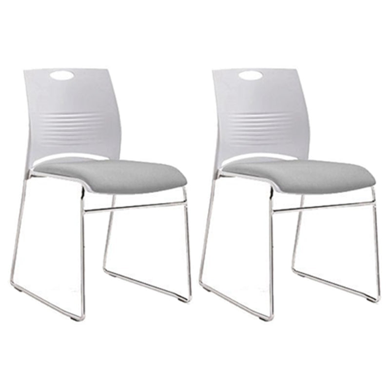 Armless Home Office Chair Modern Mid Back Working Chair with No Wheels