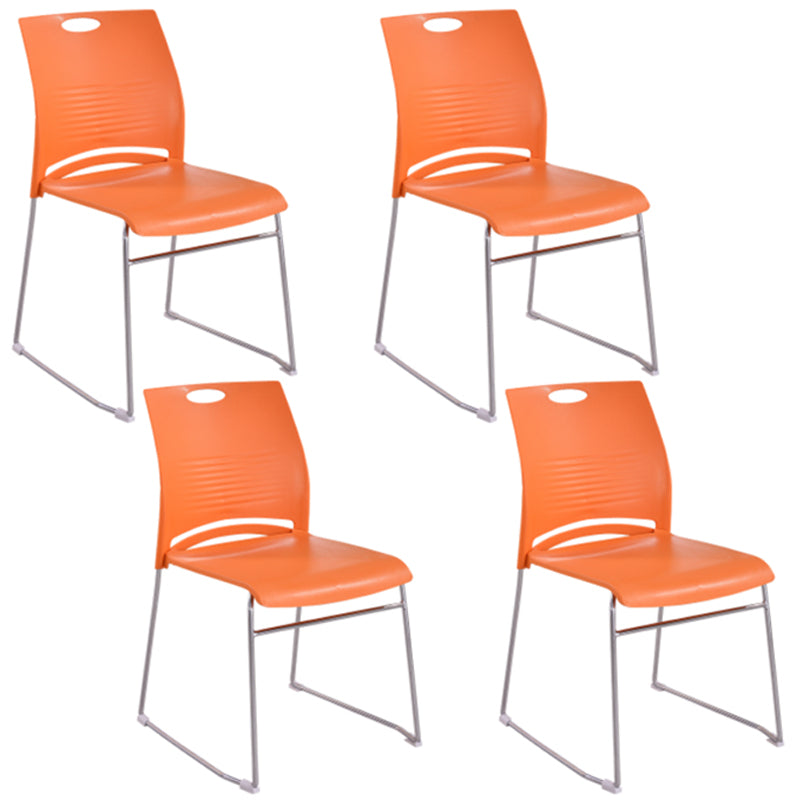 Armless Home Office Chair Modern Mid Back Working Chair with No Wheels