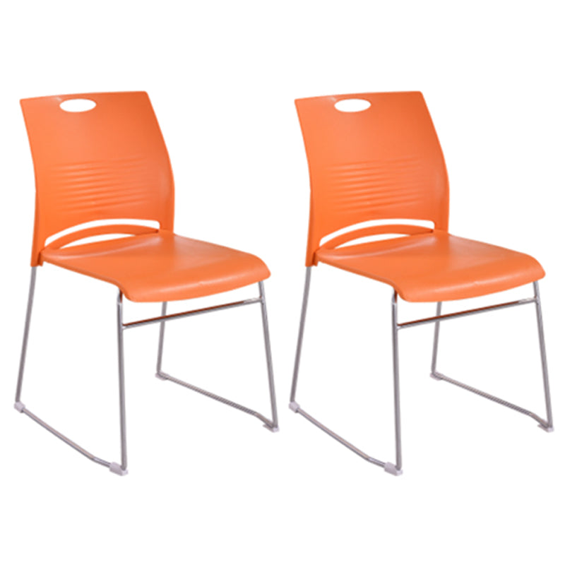 Armless Home Office Chair Modern Mid Back Working Chair with No Wheels