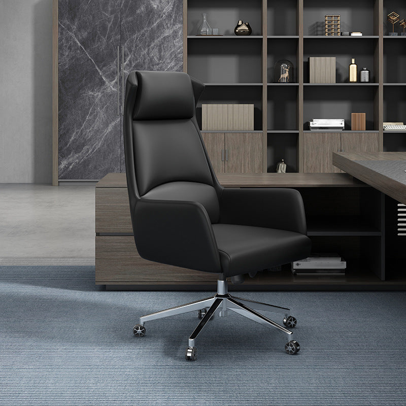 Executive Swivel Chair with Wheels Modern Task Chair with Chrome Frame
