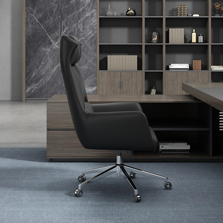Executive Swivel Chair with Wheels Modern Task Chair with Chrome Frame