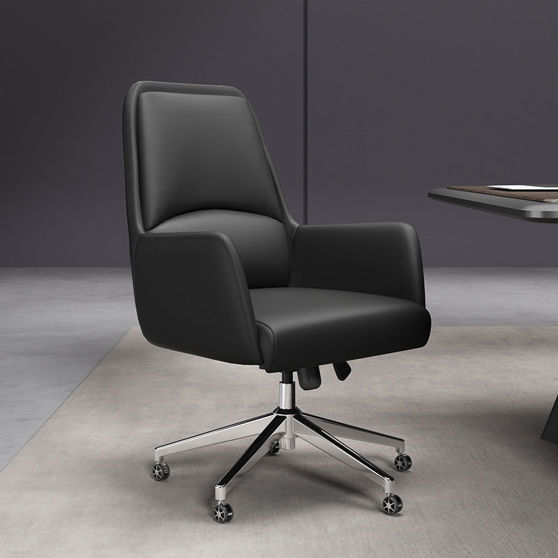 Executive Swivel Chair with Wheels Modern Task Chair with Chrome Frame