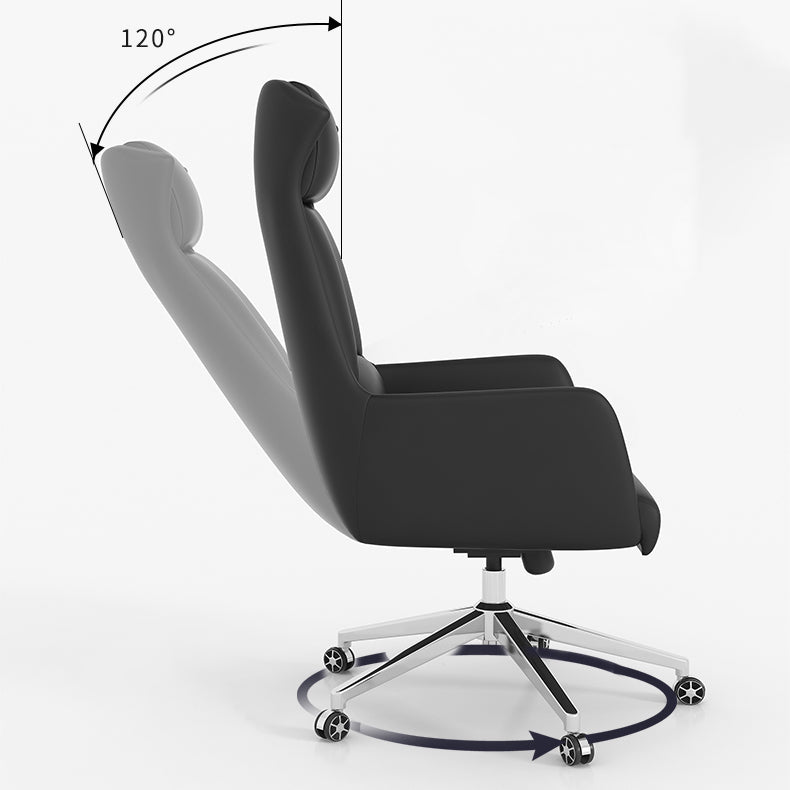 Executive Swivel Chair with Wheels Modern Task Chair with Chrome Frame