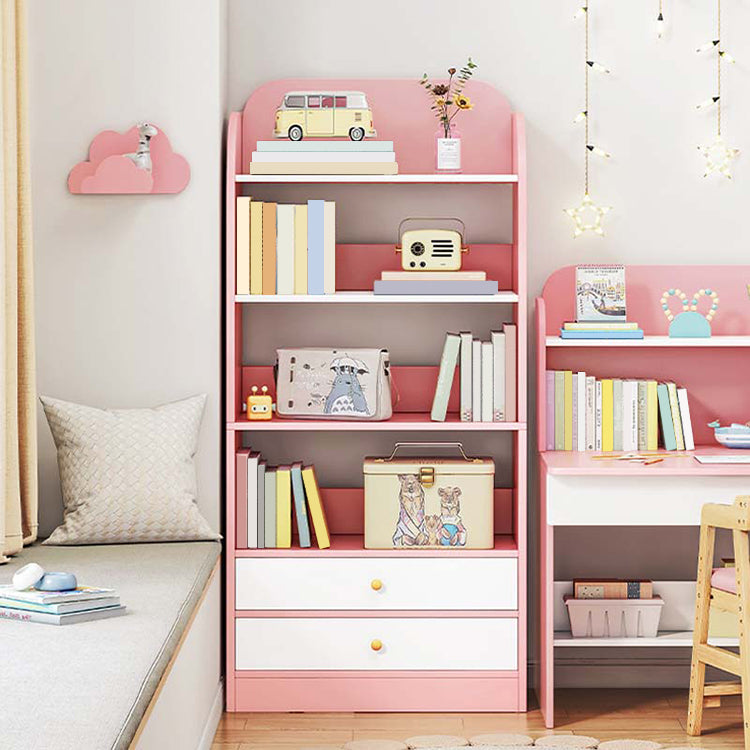 Modern Rectangle Bookcase Wooden Closed Back Bookshelf with Shelves