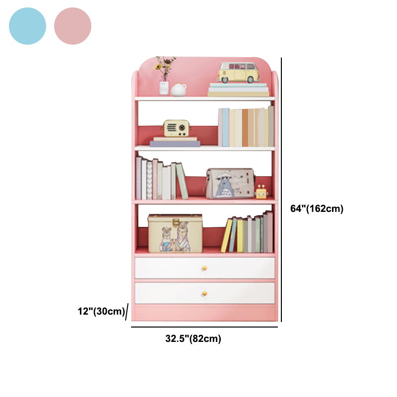 Modern Rectangle Bookcase Wooden Closed Back Bookshelf with Shelves