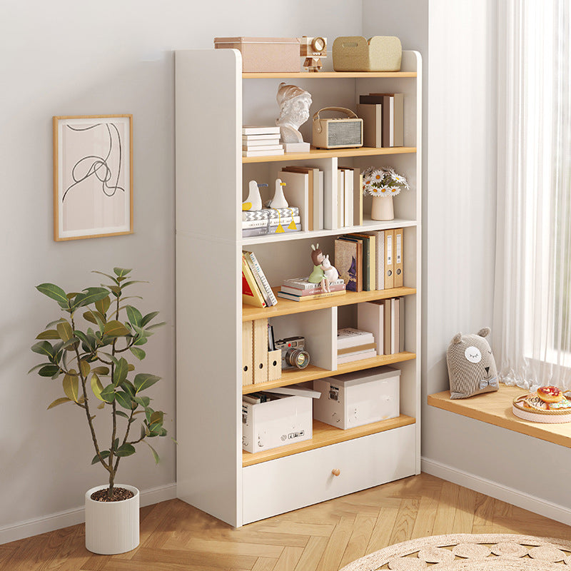 Modern Wooden Bookshelf Closed Back Bookcase for Home Office