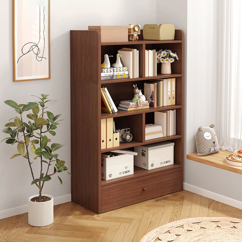 Modern Wooden Bookshelf Closed Back Bookcase for Home Office