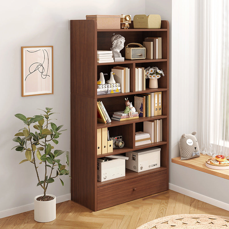 Modern Wooden Bookshelf Closed Back Bookcase for Home Office