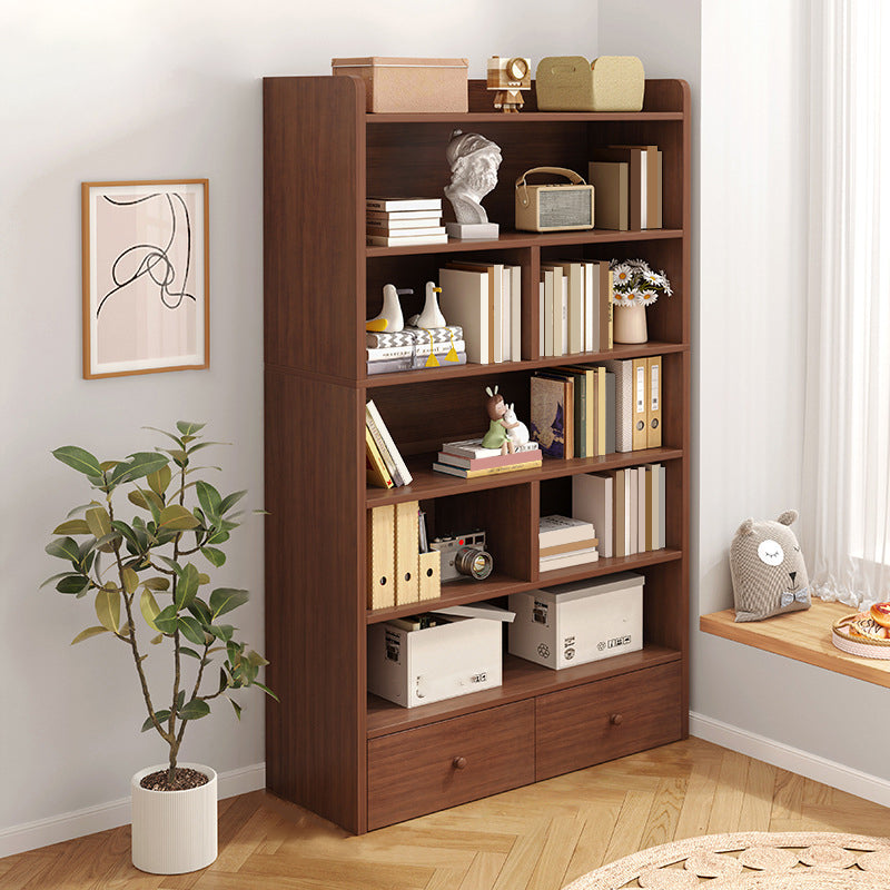 Modern Wooden Bookshelf Closed Back Bookcase for Home Office