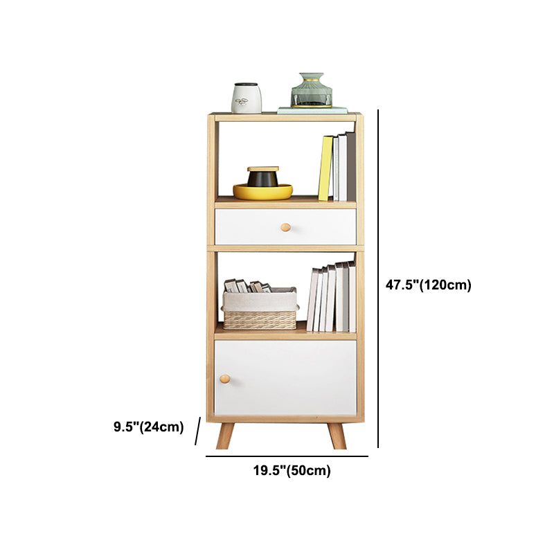 Modern Wooden Bookshelf Closed Back Bookcase for Home Office
