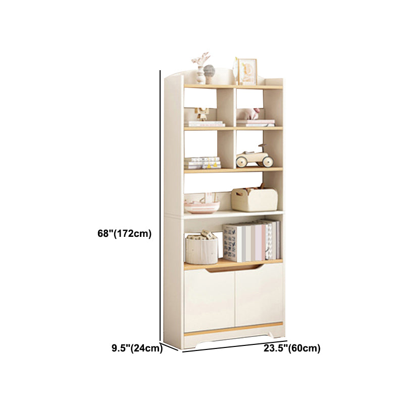 Modern Wooden Bookshelf Closed Back Bookcase for Home Office