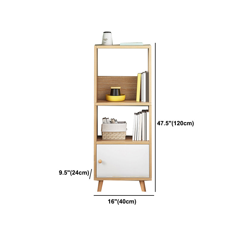 Modern Wooden Bookshelf Closed Back Bookcase for Home Office