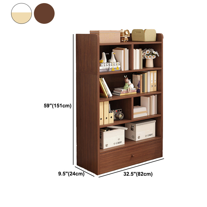 Modern Wooden Bookshelf Closed Back Bookcase for Home Office