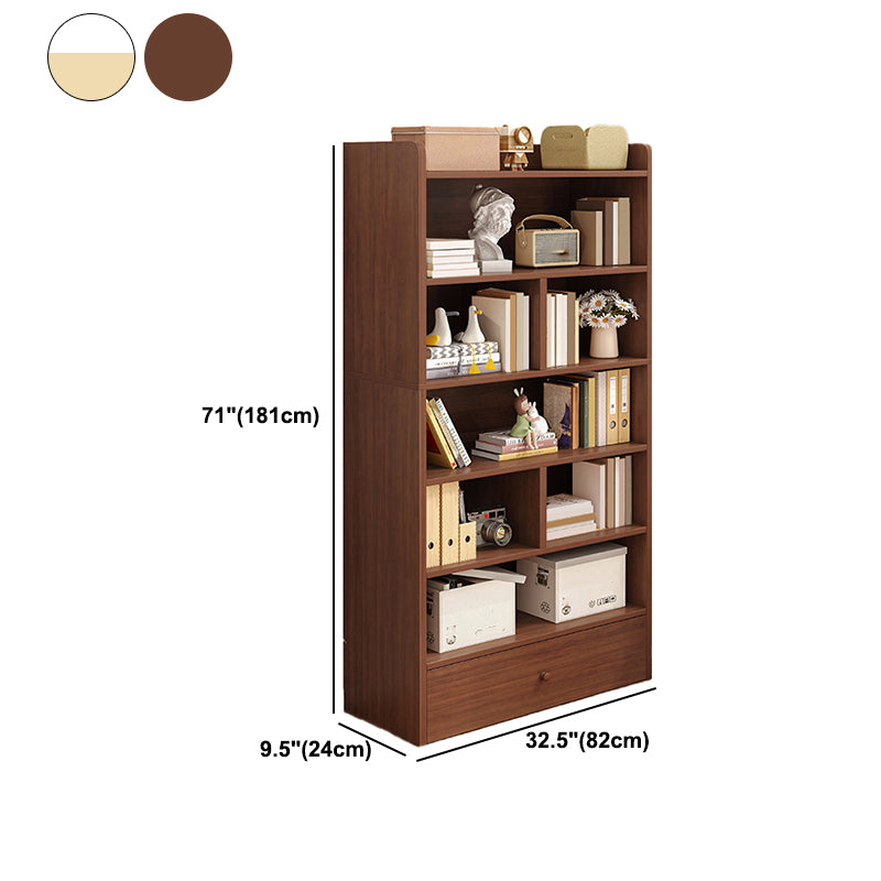 Modern Wooden Bookshelf Closed Back Bookcase for Home Office