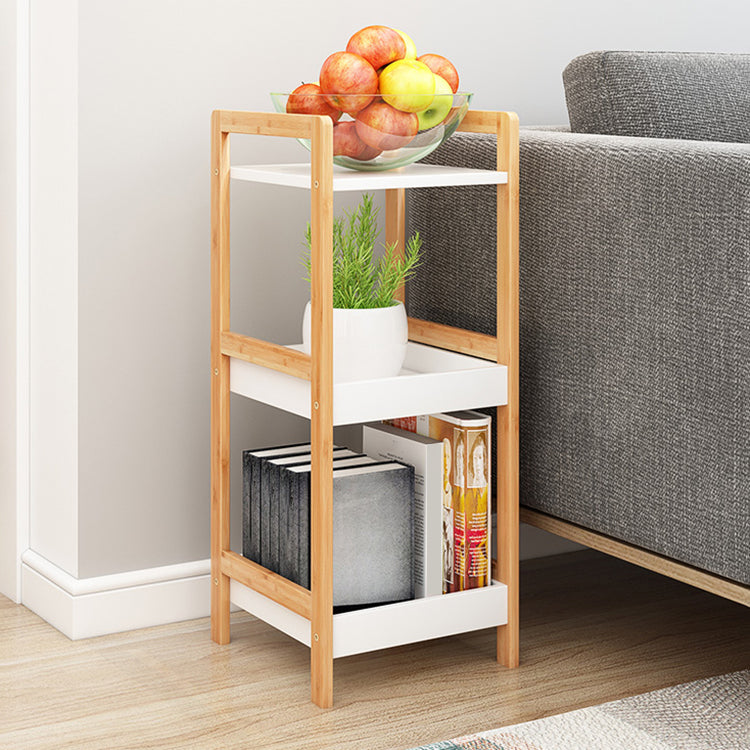 Simple Ladder Shelf Bookcase Modern Bamboo Bookshelf for Office Home