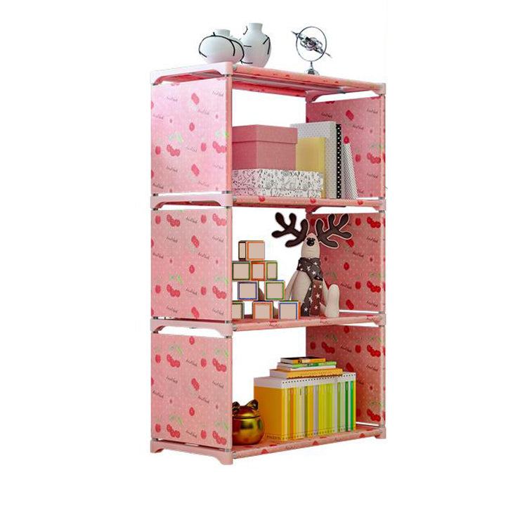 Modern Style Plastic Bookshelf Open Back Bookcase for Living Room