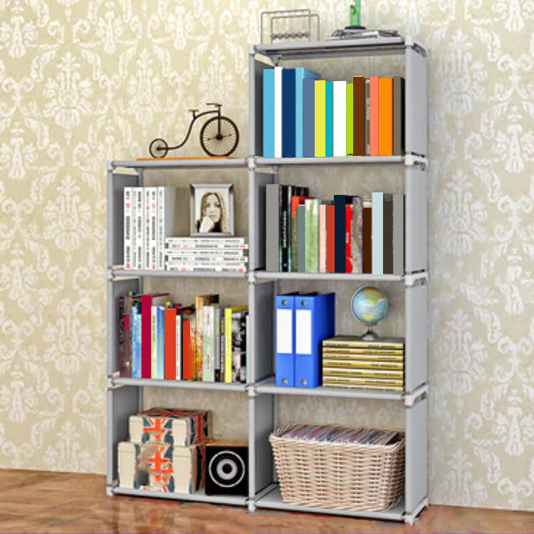Modern Style Plastic Bookshelf Open Back Bookcase for Living Room