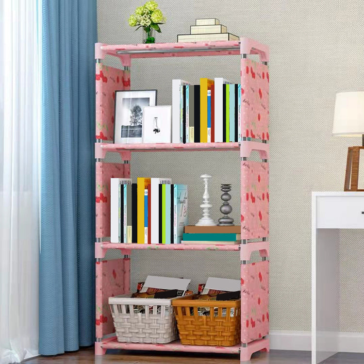 Modern Style Plastic Bookshelf Open Back Bookcase for Living Room