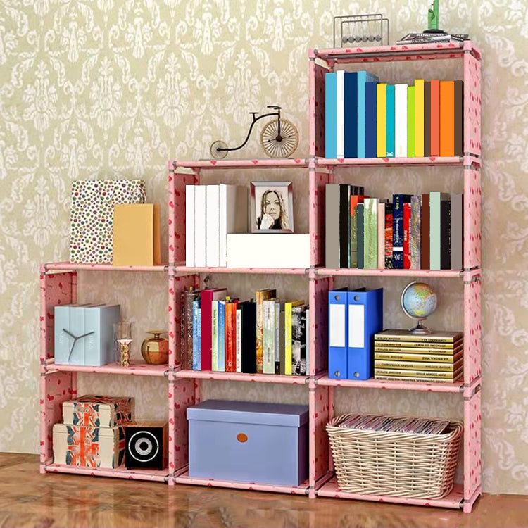 Modern Style Plastic Bookshelf Open Back Bookcase for Living Room